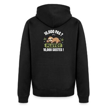 Paresseux en sieste Plutôt siestes - Veste à capuche bio Premium Unisexe - noir - Dos - Nico (187cm)