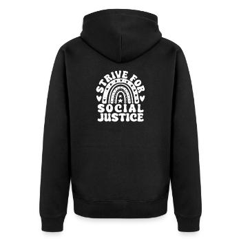Citation d’un travailleur social Strive For Justice Travail social - Veste à capuche bio Premium Unisexe - noir - Dos - Nico (187cm)