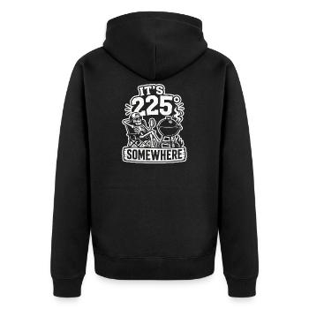 It's 225° Somewhere BBQ Grill Skelett - Unisex Premium Bio Zip Hoodie - Schwarz - Hinten - Nico (187cm)