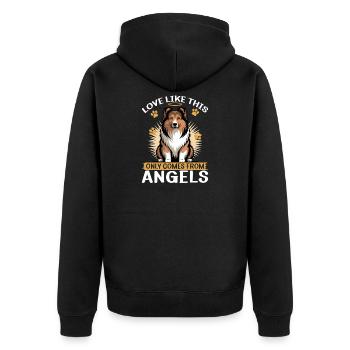 Chien Shetland Sheltie Race - Veste à capuche bio Premium Unisexe - noir - Dos - Nico (187cm)