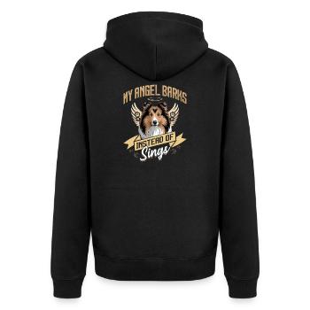 Shetland Sheepdog Sheltie Dog Breed - Unisex Premium Organic Zip Hoodie - black - Back - Nico (187cm)