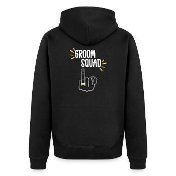 Sassy Groom Squad Matching - Unisex Premium Organic Zip Hoodie - black - Back - Nico (187cm)