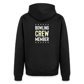 Bowling Crew - Unisex Premium Organic Zip Hoodie - black - Back - Nico (187cm)