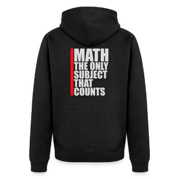 Les mathématiques La seule matière qui compte Nerd Mathe Logo - Veste à capuche bio Premium Unisexe - noir - Dos - Nico (187cm)