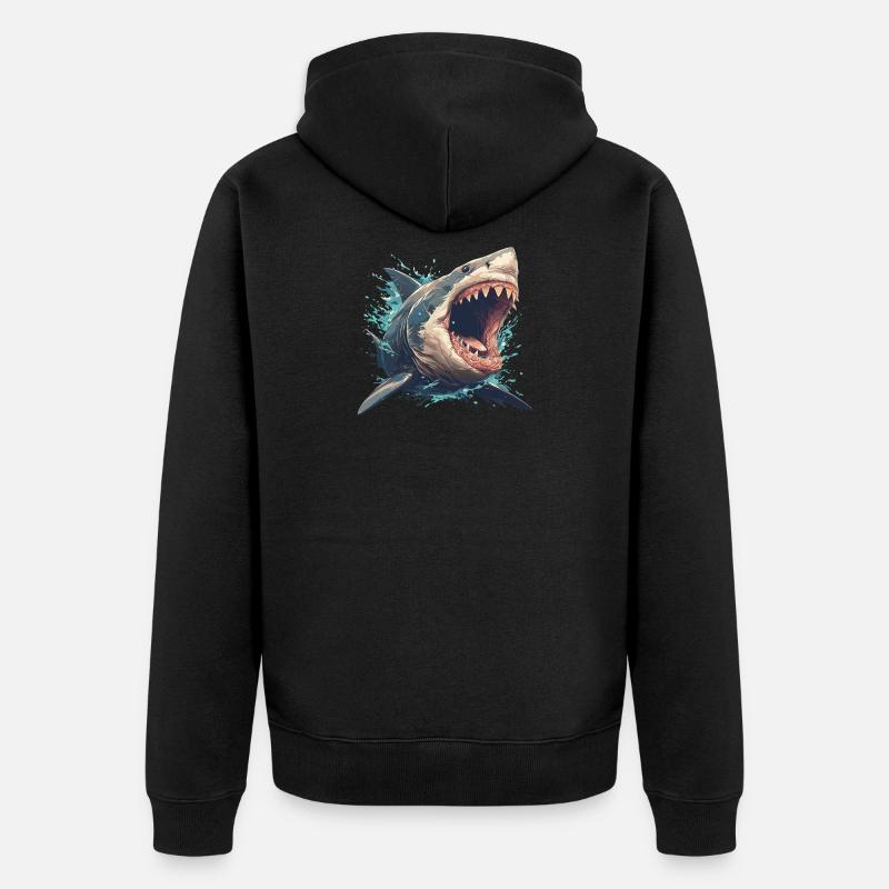 Requins Requin - Veste à capuche bio Premium Unisexe - noir