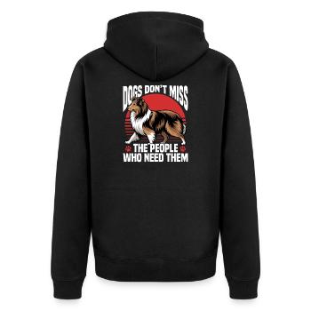Shetland Sheepdog Sheltie Dog Breed - Unisex Premium Organic Zip Hoodie - black - Back - Nico (187cm)