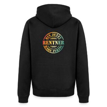 Retraité 2026 - Veste à capuche bio Premium Unisexe - noir - Dos - Nico (187cm)