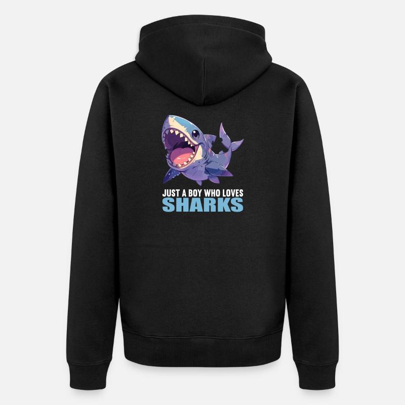 Requins Requin - Veste à capuche bio Premium Unisexe - noir