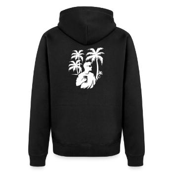 Fête Silhouette Holiday - Veste à capuche bio Premium Unisexe - noir - Dos - Nico (187cm)
