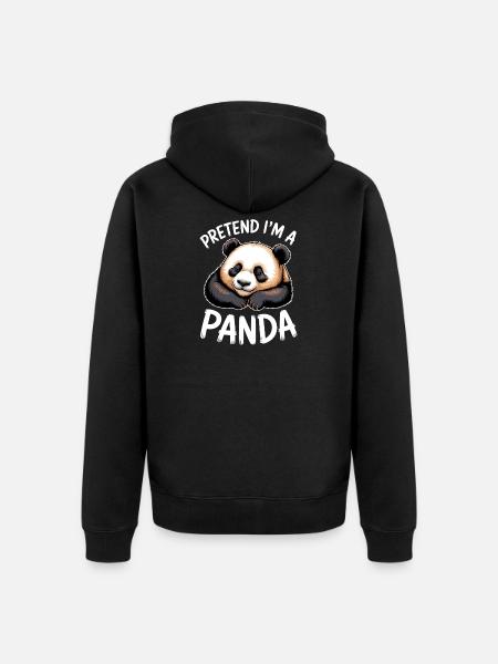 Panda Sprüche Panda Lustiges Panda Geschenk - Unisex Premium Bio Zip Hoodie - Schwarz