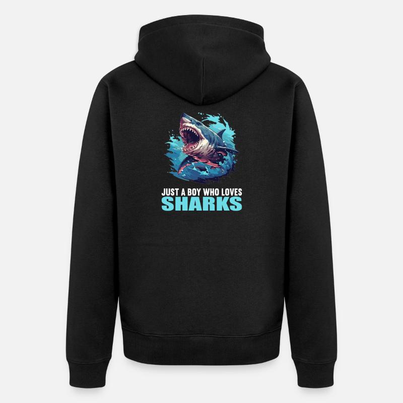 Requins Requin - Veste à capuche bio Premium Unisexe - noir