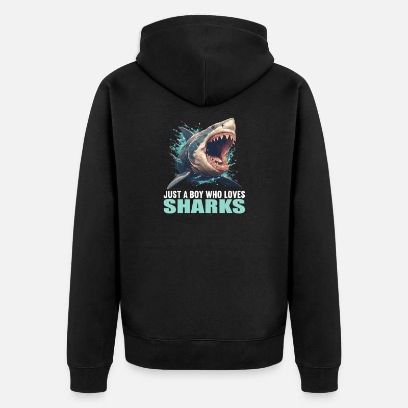 Requins Requin - Veste à capuche bio Premium Unisexe - noir