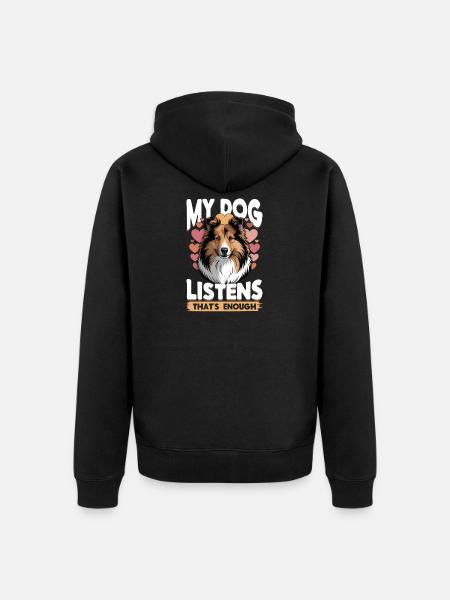 Shetland Sheepdog Sheltie Dog Breed - Unisex Premium Organic Zip Hoodie - black