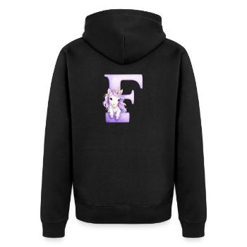 Lettre C Licorne Violette - Veste à capuche bio Premium Unisexe - noir - Dos - Nico (187cm)