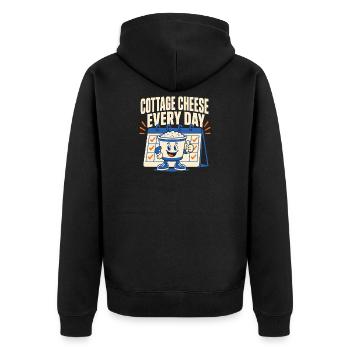 Proteinreiches Snack-geschenk Für Feinschmecker - Unisex Premium Bio Zip Hoodie - Schwarz - Hinten - Nico (187cm)