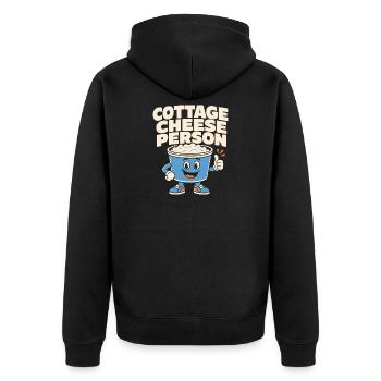 Proteinreiches Snack-geschenk Für Feinschmecker - Unisex Premium Bio Zip Hoodie - Schwarz - Hinten - Nico (187cm)