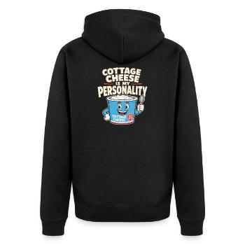 Proteinreiches Snack-geschenk Für Feinschmecker - Unisex Premium Bio Zip Hoodie - Schwarz - Hinten - Nico (187cm)