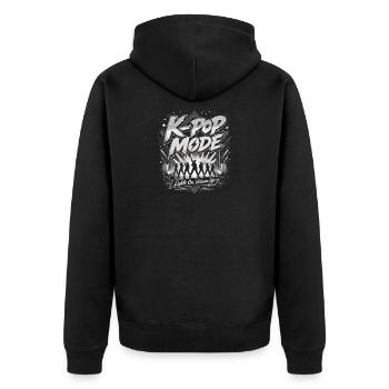 K-Pop Fashion Concert Motif - Unisex Premium Organic Zip Hoodie - black - Back - Nico (187cm)