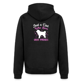 Chien des Pyrénées - Veste à capuche bio Premium Unisexe - noir - Dos - Nico (187cm)