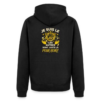 Je Suis Le Futur Marié Humour EVG - Veste à capuche bio Premium Unisexe - noir - Dos - Nico (187cm)