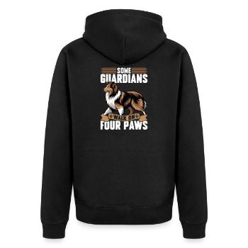 Shetland Sheepdog Sheltie Dog Breed - Unisex Premium Organic Zip Hoodie - black - Back - Nico (187cm)