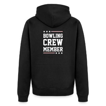 Bowling Crew - Unisex Premium Organic Zip Hoodie - black - Back - Nico (187cm)