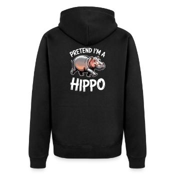 Expressions d’hippopotames Blague hippopotame Cadeau d’hippopotame - Veste à capuche bio Premium Unisexe - noir - Dos - Nico (187cm)