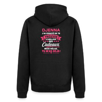 DJENNA - Veste à capuche bio Premium Unisexe - noir - Dos - Nico (187cm)