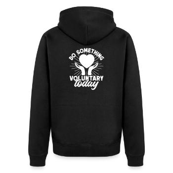 Social Worker Quote Do Something Today Social - Unisex Premium Organic Zip Hoodie - black - Back - Nico (187cm)