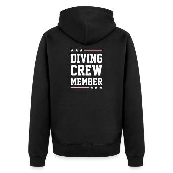 Diving Crew - Unisex Premium Organic Zip Hoodie - black - Back - Nico (187cm)