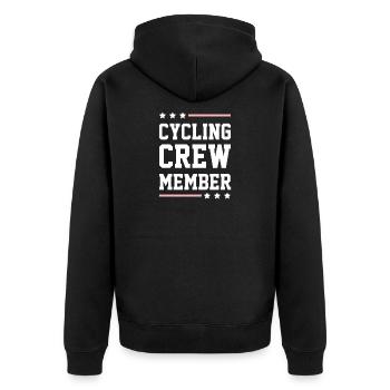 Cycling Crew - Unisex Premium Bio Zip Hoodie - Schwarz - Hinten - Nico (187cm)