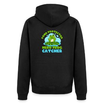 Frog Catcher Pond Protector Frog - Unisex Premium Bio Zip Hoodie - Schwarz - Hinten - Nico (187cm)