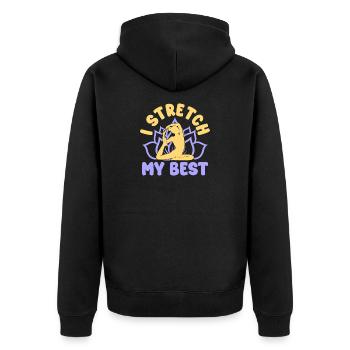 Yoga Je m’étire Mon meilleur yoga drôle - Veste à capuche bio Premium Unisexe - noir - Dos - Nico (187cm)