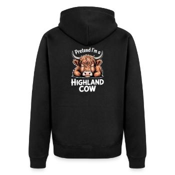 Schottisches Hochlandrind Sprüche Lustige Geschenk - Unisex Premium Bio Zip Hoodie - Schwarz - Hinten - Nico (187cm)