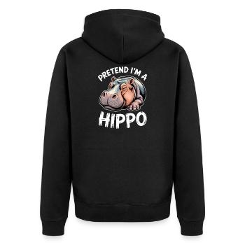 Expressions d’hippopotames Blague hippopotame Cadeau d’hippopotame - Veste à capuche bio Premium Unisexe - noir - Dos - Nico (187cm)