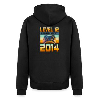 12. Geburtstag Junge Mädchen 2014 Gaming Level 12 - Unisex Premium Bio Zip Hoodie - Schwarz - Hinten - Nico (187cm)