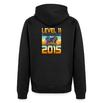 11. Geburtstag Junge Mädchen 2015 Gaming Level 11 - Unisex Premium Bio Zip Hoodie - Schwarz - Hinten - Nico (187cm)