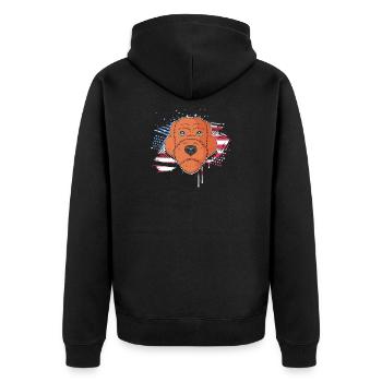 Griffon Dog - Unisex Premium Organic Zip Hoodie - black - Back - Nico (187cm)