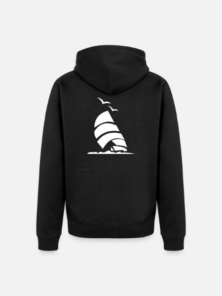 Sailboat Sailor Captain - Unisex Premium Organic Zip Hoodie - black