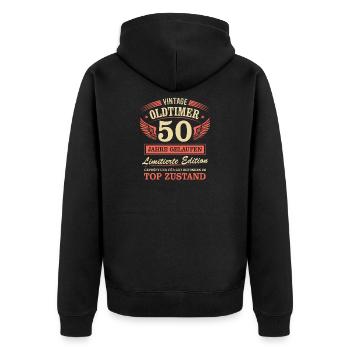 50. Geburtstag Mann Frau Limited Edition 1976 50 - Unisex Premium Bio Zip Hoodie - Schwarz - Hinten - Nico (187cm)
