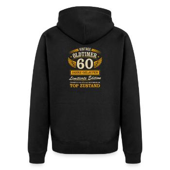 60. Geburtstag Mann Frau Limited Edition 1966 60 - Unisex Premium Bio Zip Hoodie - Schwarz - Hinten - Nico (187cm)