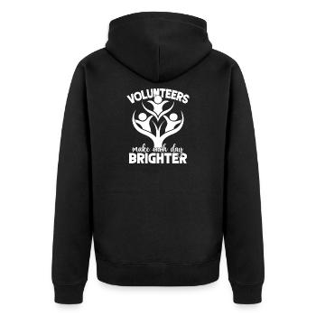 Citation d’un assistant social : rendre chaque jour plus lumineux - Veste à capuche bio Premium Unisexe - noir - Dos - Nico (187cm)