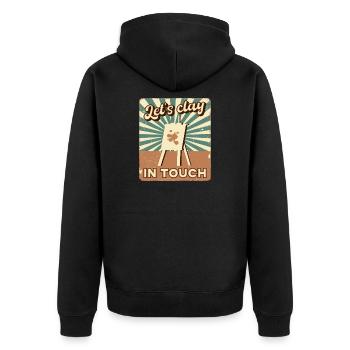 Artist Painter Graphic Let ́s Clay In Touch Gift - Unisex Premium Organic Zip Hoodie - black - Back - Nico (187cm)