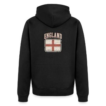 Drapeau vintage de l’Angleterre - Veste à capuche bio Premium Unisexe - noir - Dos - Nico (187cm)