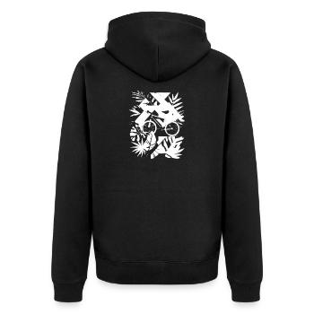 Mountain Bike Graphics - Unisex Premium Organic Zip Hoodie - black - Back - Nico (187cm)