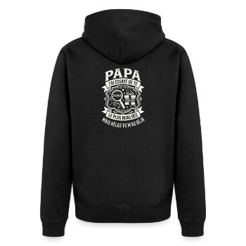 Cadeau Drôle Papa Fête Des Pères - Veste à capuche bio Premium Unisexe - noir - Dos - Nico (187cm)