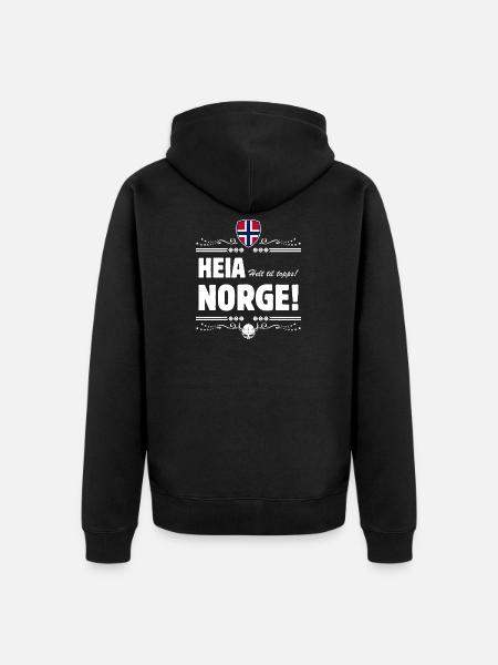 HEIA NORGE! Helt til topps! - Unisex Premium Organic Zip Hoodie - black