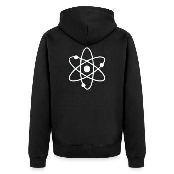 Atom Model Line Art - Unisex Premium Organic Zip Hoodie - black - Back - Nico (187cm)