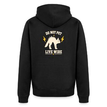 Don't caress it: Living leadership - Unisex Premium Organic Zip Hoodie - black - Back - Nico (187cm)