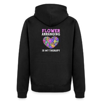 Floristik Florist Blumenhändler Blumenstrauß - Unisex Premium Bio Zip Hoodie - Schwarz - Hinten - Nico (187cm)